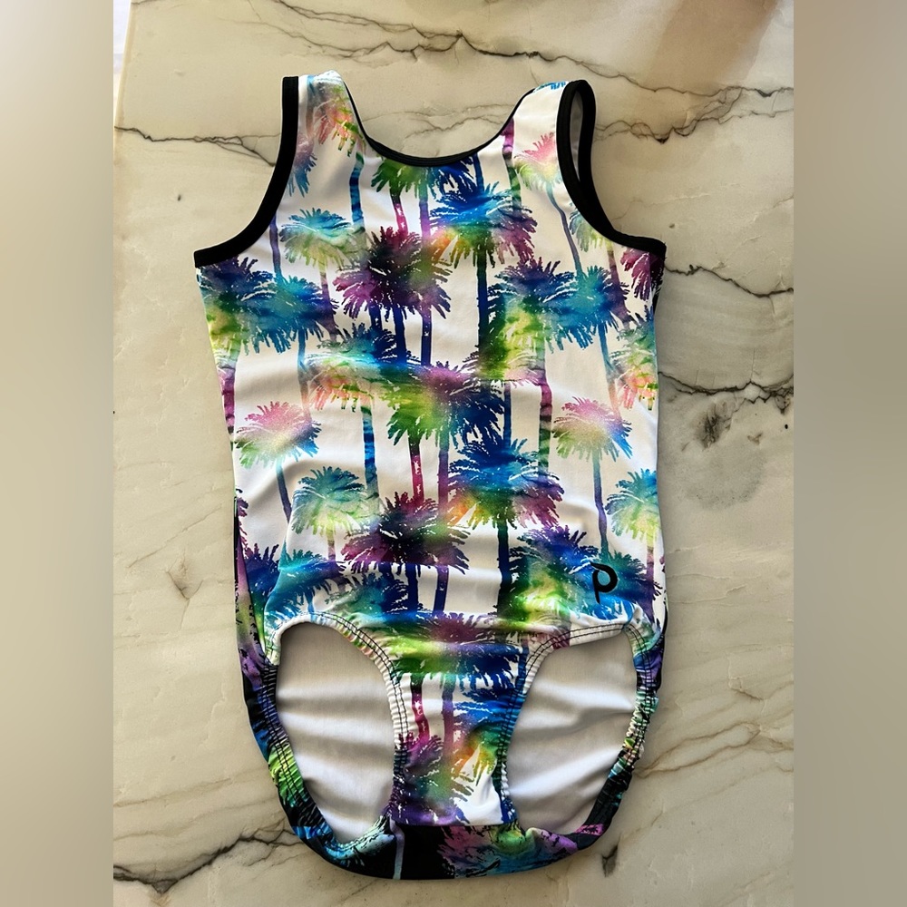 Plum Practicewear Gymnastics Leotard with matching scrunchie size: adult XS